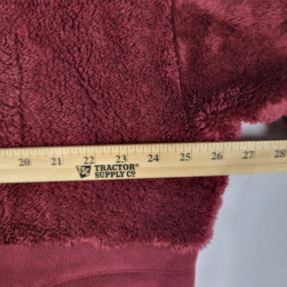 All In Motion Fuzzy Teddy Bear Jacket Women's XXL Wine Pullover Quarter Snap - Picture 5 of 7
